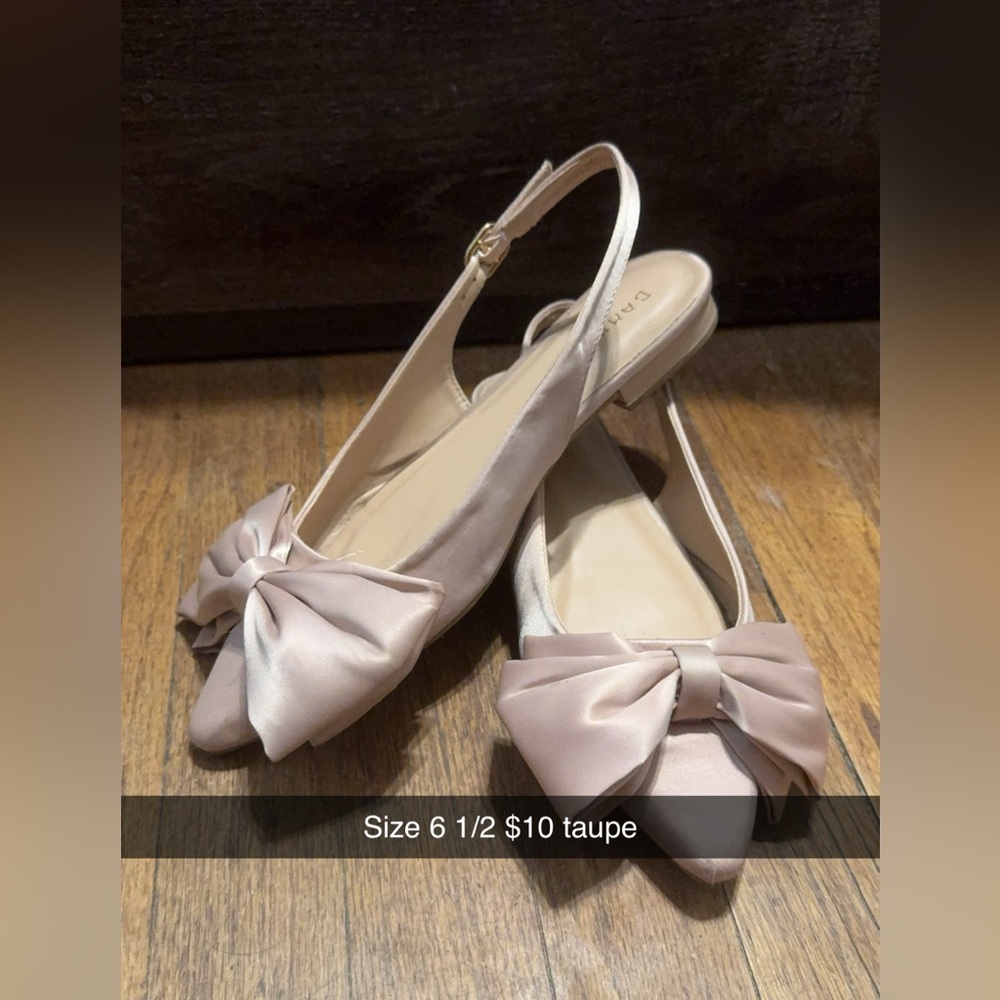 Taupe bow SlingBacks